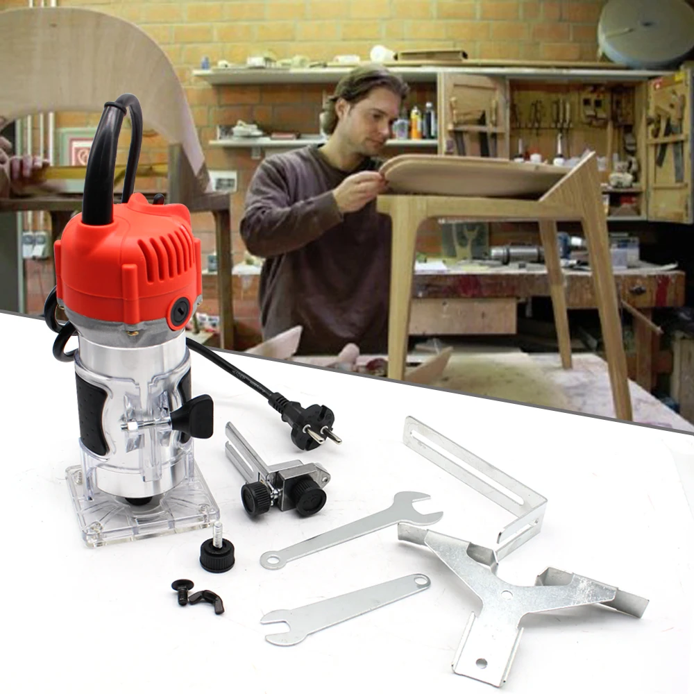 Woodworking Trimming Machine 800W Single-Hand Trimmer Wood Electric Milling Machine Wood Working Cuting Tool