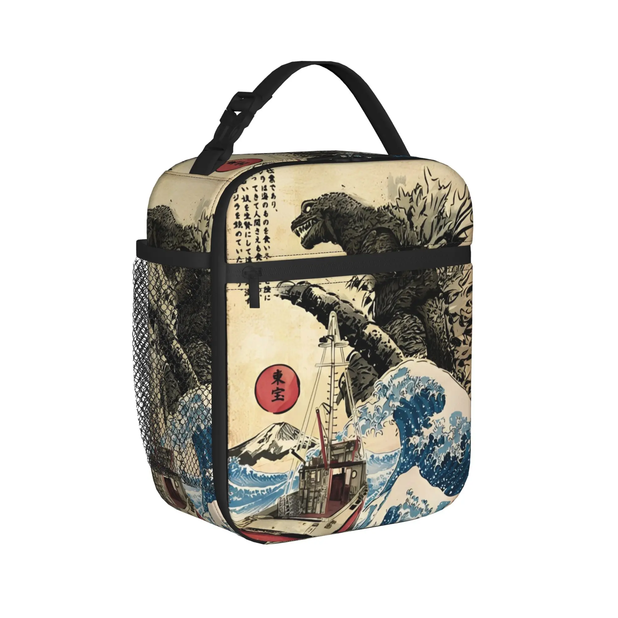 Bolsa térmica para el almuerzo con diseño de Orca en Godzilla, reutilizable, contenedor de comida, bolsa para el almuerzo a prueba de fugas, bolsa Bento para el trabajo y el picnic
