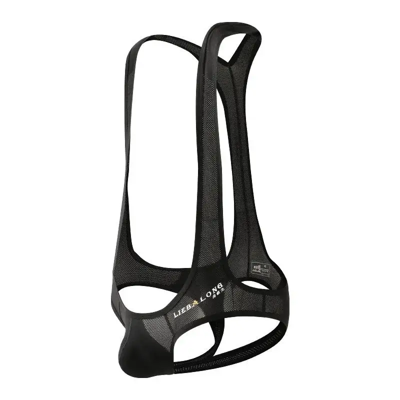 

Silky Men's Thong Underwear Jockstrap Open Back Double Thong Design Mankini Elastic Mesh Bodysuit for Fitness Performance