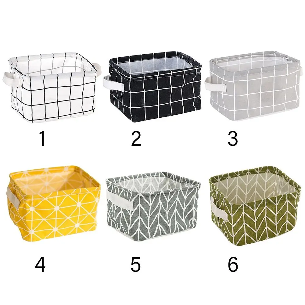 Folding for Home Office Cotton Linen Desktop Storage Box Cosmetic Book Organizer Storage Basket Underwear Storage Box