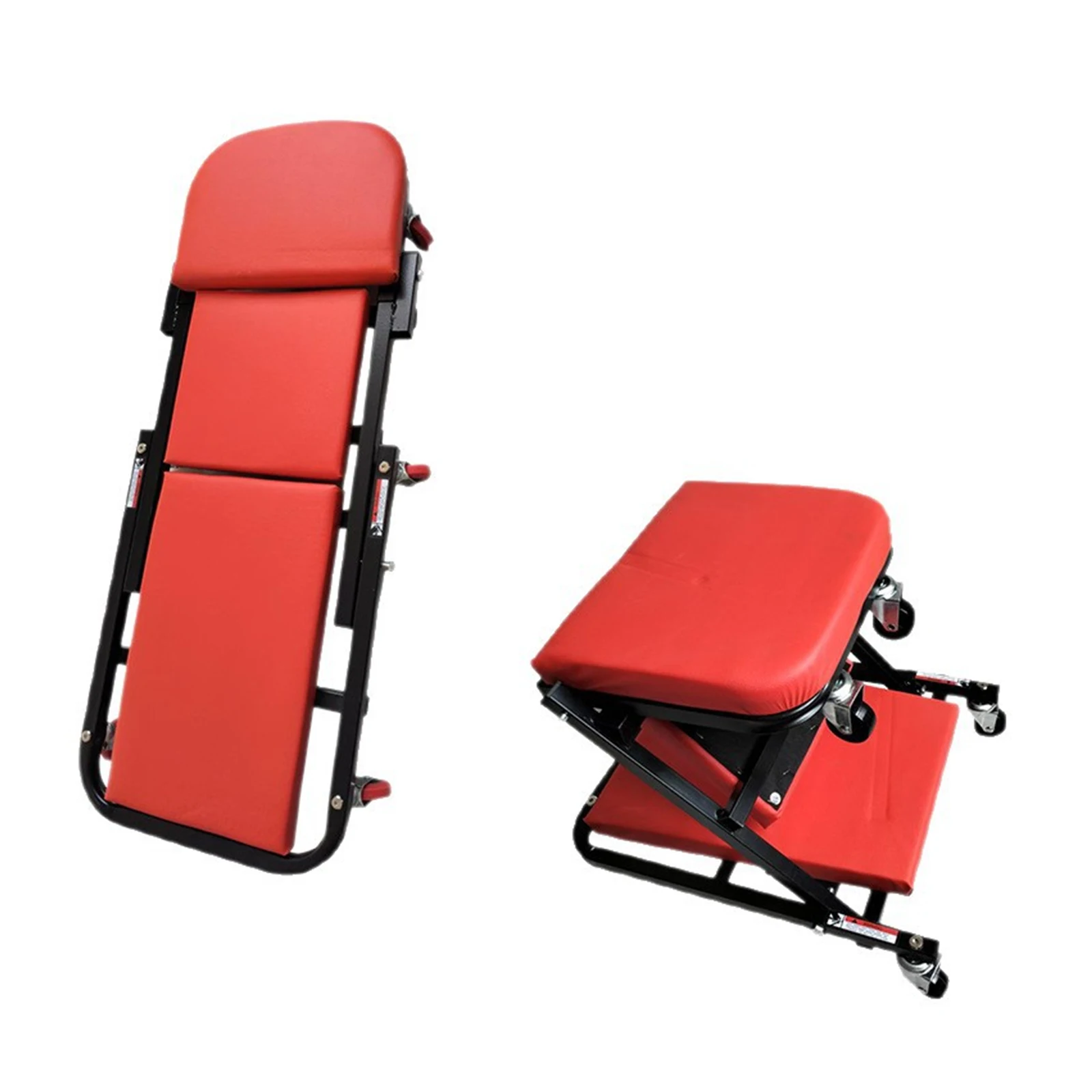 3-in-1 Rolling Mechanic Creeper Z Seat, Foldable Garage Chair Lay Down Sit Lean Back, Under Car Shop Auto Repair
