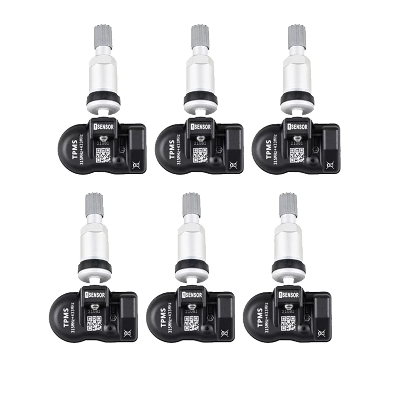 6Piece Programmable TPMS Sensor 433Mhz 315MHZ Tire Pressure Sensor For-Autel MX-Sensor Monitoring System