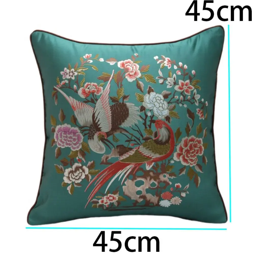 45x45 سنتيمتر الكلاسيكية زهرة الطيور المخدة الفاخرة لينة الداكرون رمي غطاء الوسادة الكرتون مستطيلة الطيور زهر البرقوق المخدة