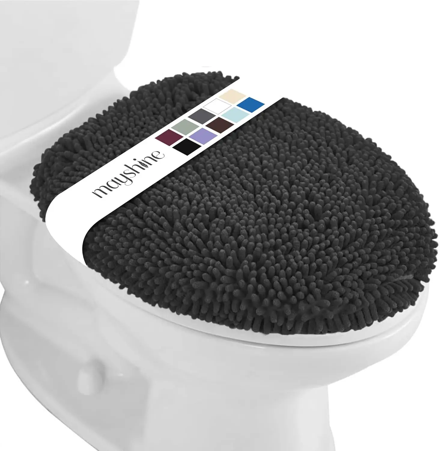 

Plush Microfiber Toilet Lid Cover - Soft Oval Seat Cover for Bathroom, Machine Washable, Stretches 21"x19"