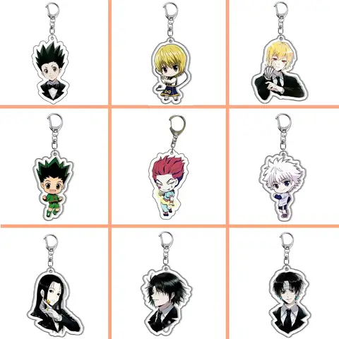 Hunter GON FREECSS 애니메이션 키 체인 Killua Zoldyck Kurapika 열쇠 고리 Hisoka 가방 태그 Cos 액세서리