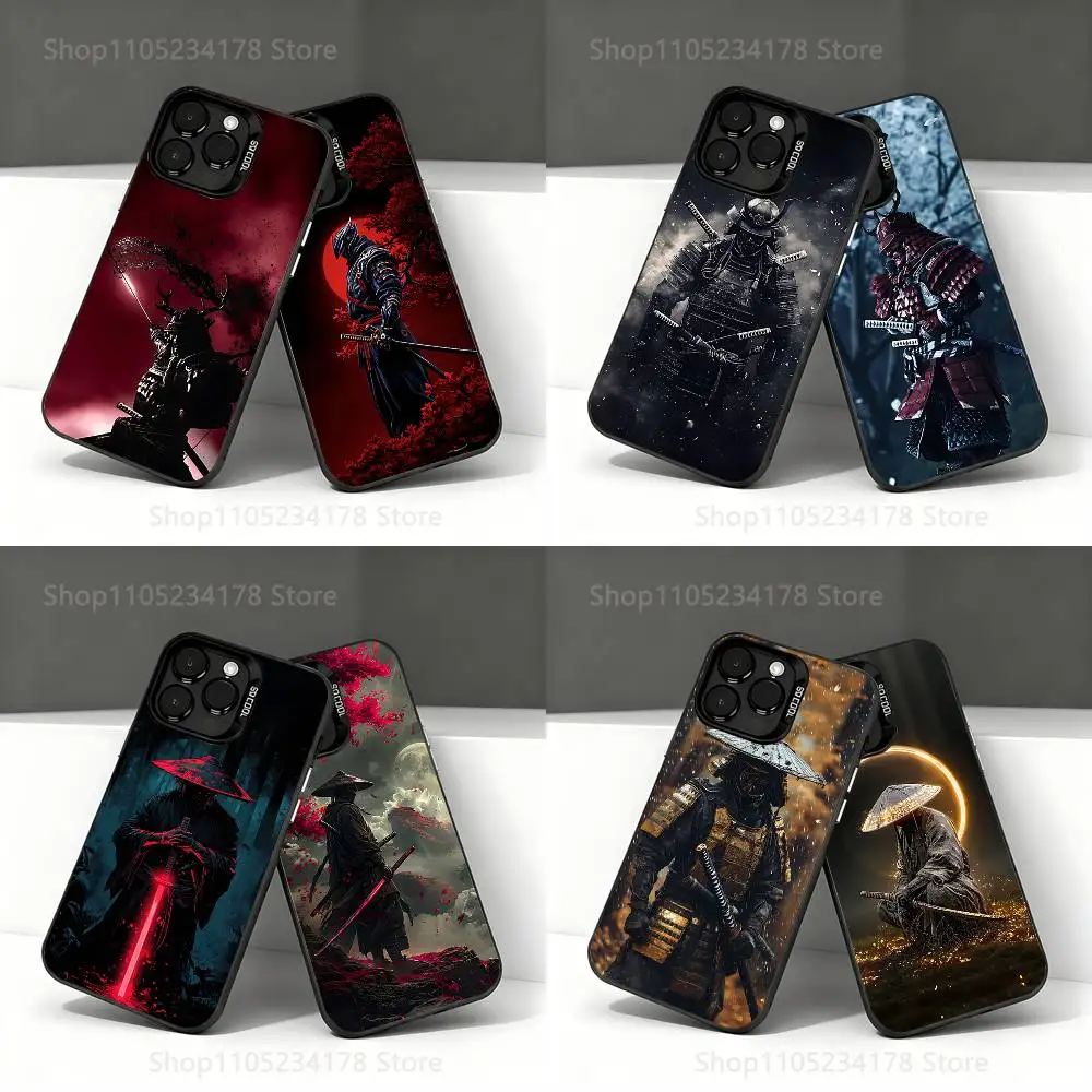 

Japanese Bushido Samurai Phone Case For iPhone 17,16,15,14,13,12,11,Pro,XS,Max,Plus,Mini,SE4,E Black Matte Shockproof Cover