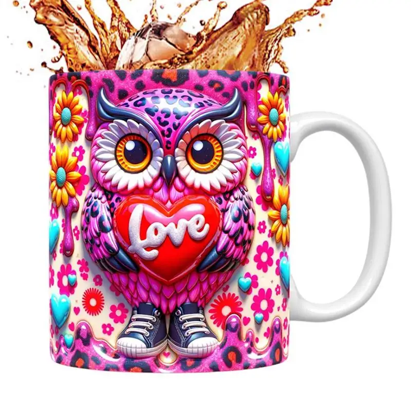 Owl Coffee Mug Animal Pattern Ceramic Cups Tea Milk Coffee Cups Cartoon Animal Ceramic Water Cup Offee Milk Mugs Fruit Juice Cup