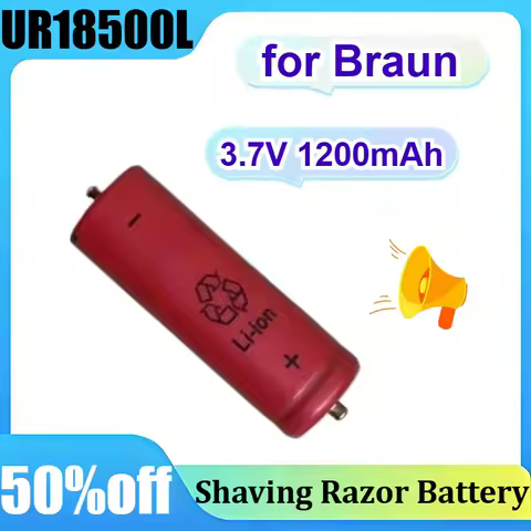 UR18500L 3.7V 1200mAh Lithium Battery for Braun Razor 5 6 7 9 Series Shaving Razor Battery for Sanyo Battery