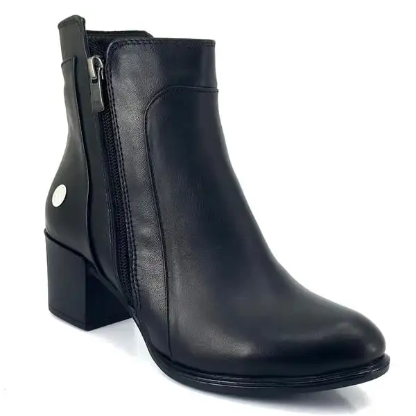 Mammamia-Chaussures en cuir véritable pour femme, noir, personnalisé, confortable, 23KB, tendance, nouveau modèle de saison 2024, 03Boots, 1760