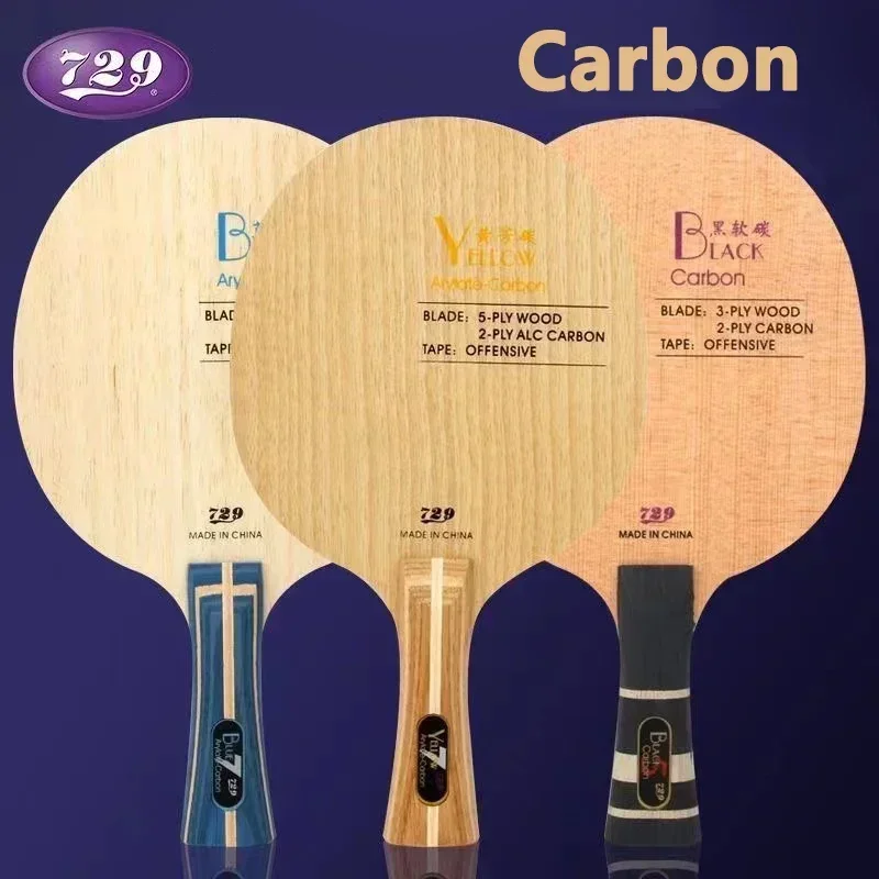 Original  729 Friendship Yellow ALC Table Tennis Blade 5 Wood 2 Arylate Carbon Professional Ping Pong Blade Blue ALC Offensive