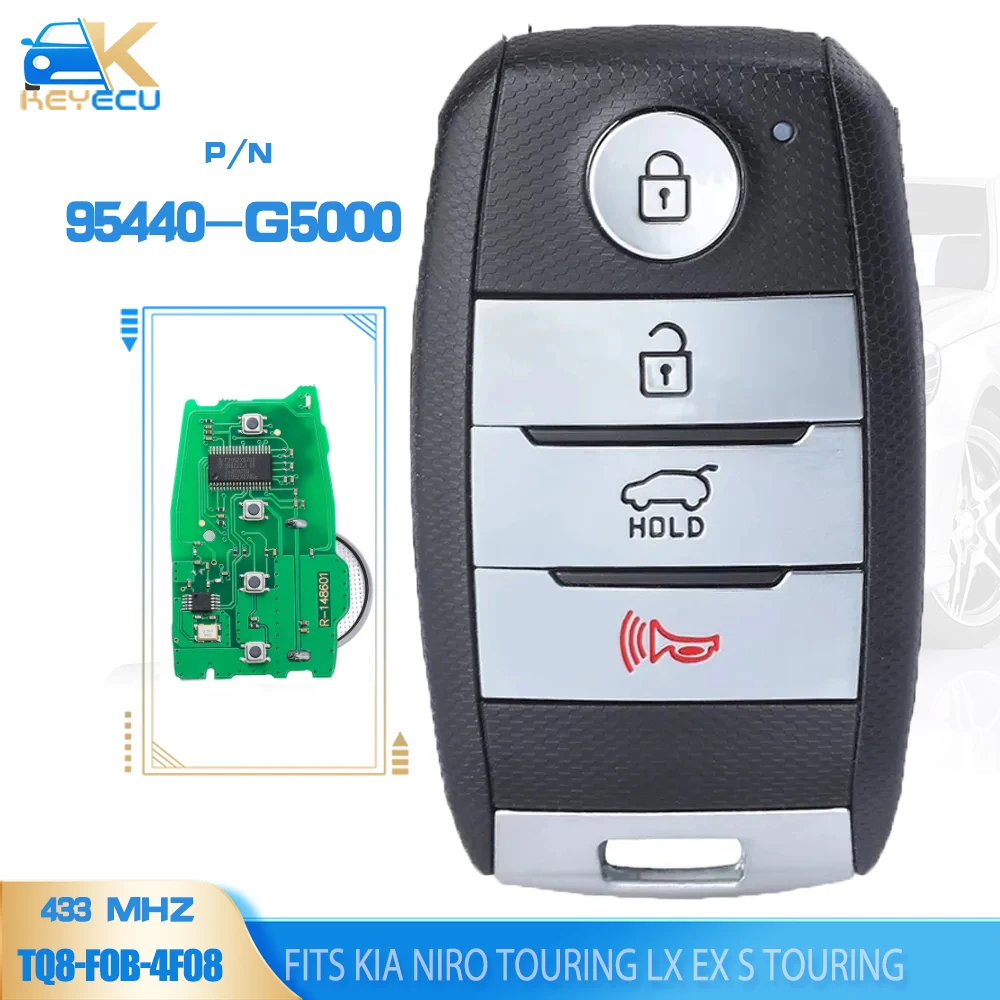 KEYECU 95440-G5000 Keyless-Go Smart Remote Key for KIA Niro Touring LX EX S Touring Hybrid 2017 2018 2019 TQ8-FOB-4F08