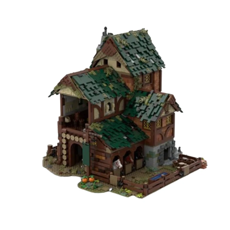 Spot MOC-82026 Small Particle Assembly Medieval House Grain Storage Accumulated Wood Puzzle Children's Toy Model DIY Creativity