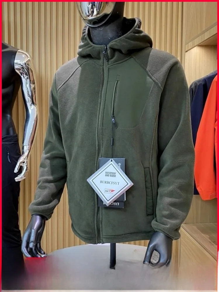 

Outdoor Men's Fce Lined Thiened Jaet Winter New Arrival Faionable Hooded Zipper Closure Windproof Polyester Fiber