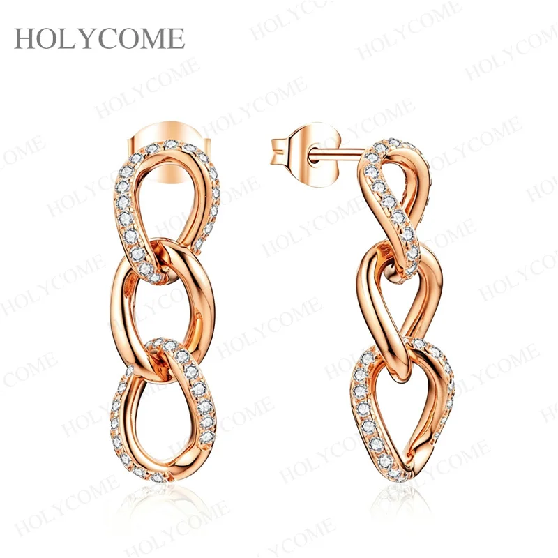 Moissanit-Ohrringe für Damen aus 925 Sterling Silber, Klassische 8-Form Ohrstecker, Moderne Trendige Statement-Partyschmuckstücke – Detail 1