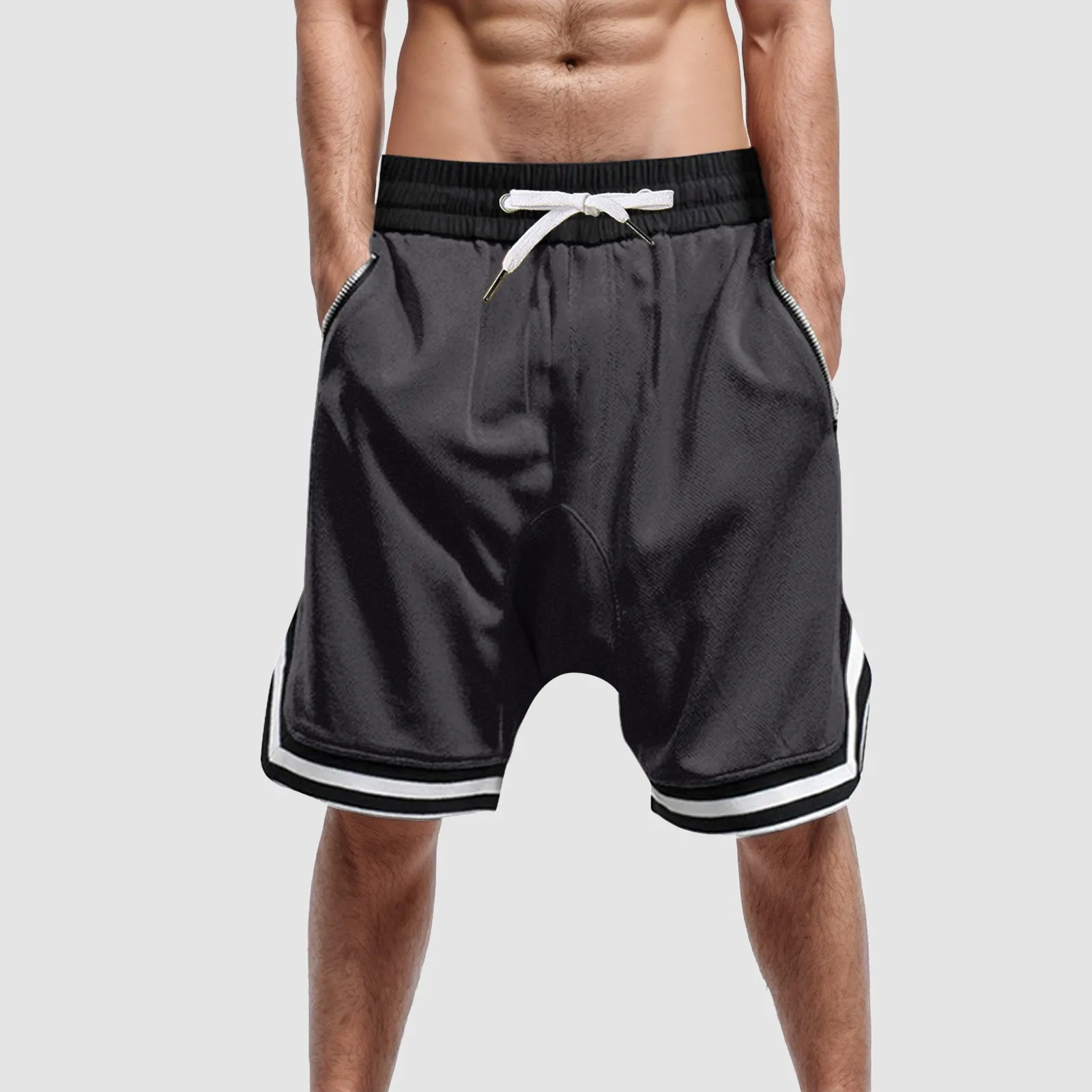 Modische elastische Shorts Herren Seil Casual Mesh Sport schlichte Tasche Stretch Herren hosen Trainings shorts Herren