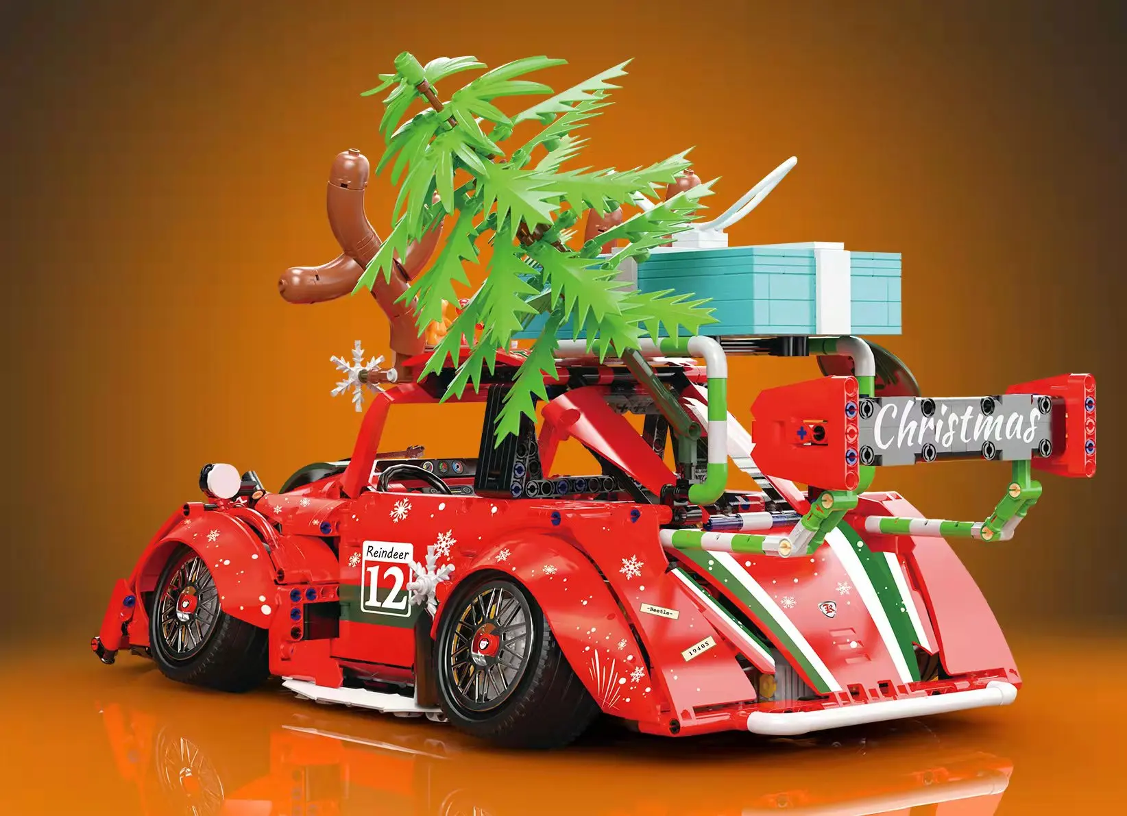 K box 10274 Christmas Beetle 2870 particles adult difficulty assembly moc technology racing car assembly building blocks toys