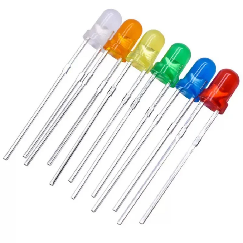 100PCS/LOT LED F5 Diffused  Round 5mm Light Emitting Diode (RED/BLUE/GREEN/ORANGE/YELLOW)