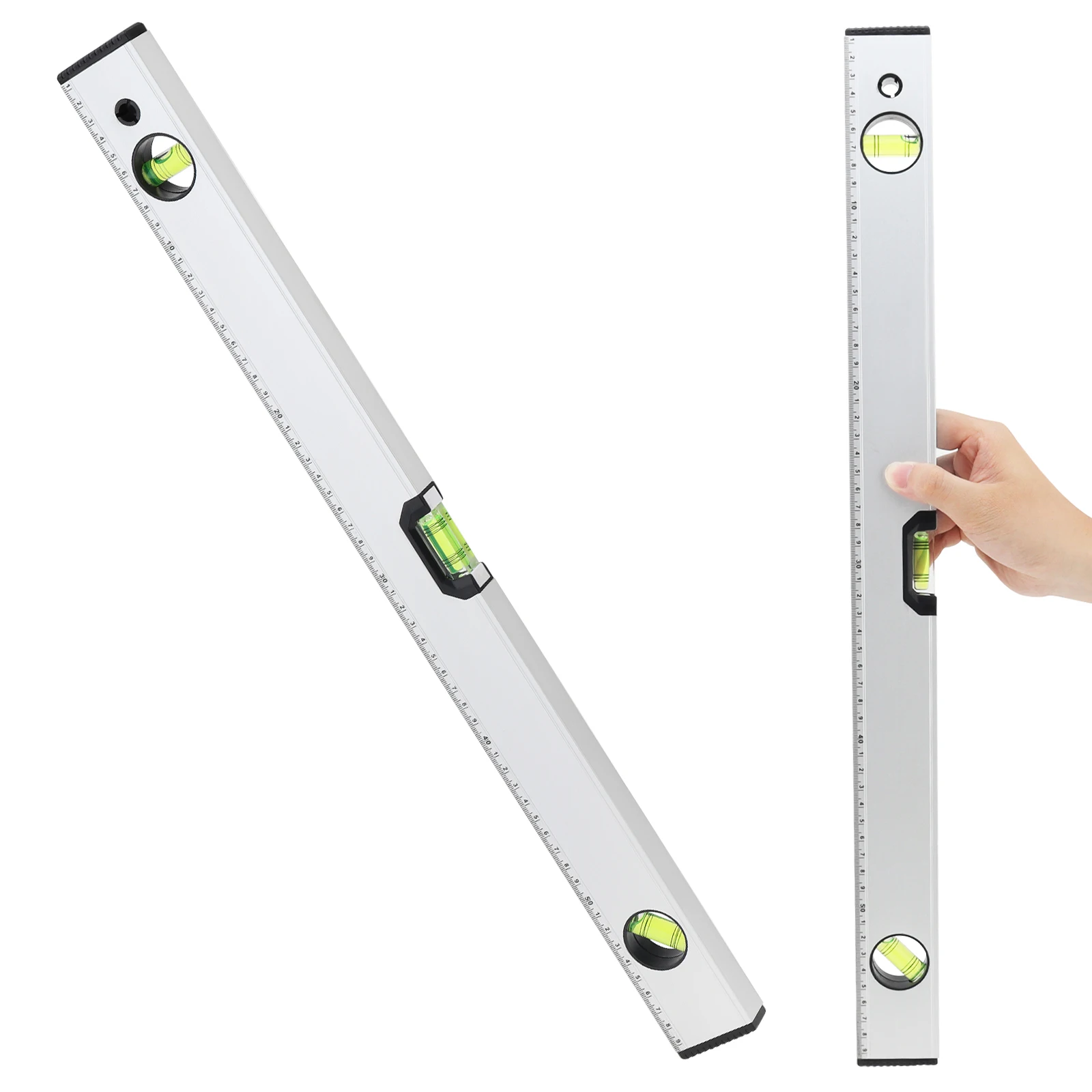 600mm Magnetic Aluminum Alloy Level Ruler for Building Decoration Measurement with 45 Degree,90 Degree,180 Degree Bubble Design