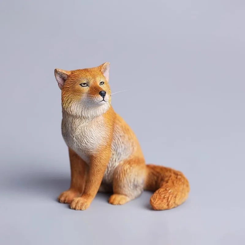 JXK Scala 1/12 Volpe Tibetana Simulazione Resina Animale Ornamento Modello Action Figures Decorazione del Desktop Regalo Raccogliere