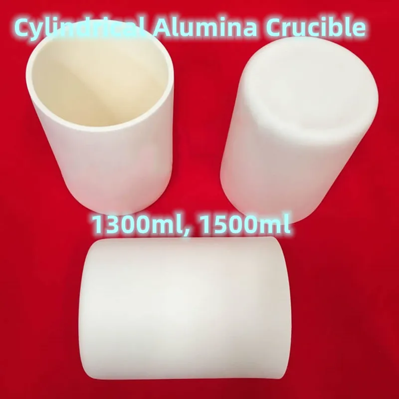 

1300ml,1500ml High Capacity Cylindrical Alumina Crucible / Al2O3 Alumina Corundum Ceramic Crucible Cylinder Shape Smelt Crucible