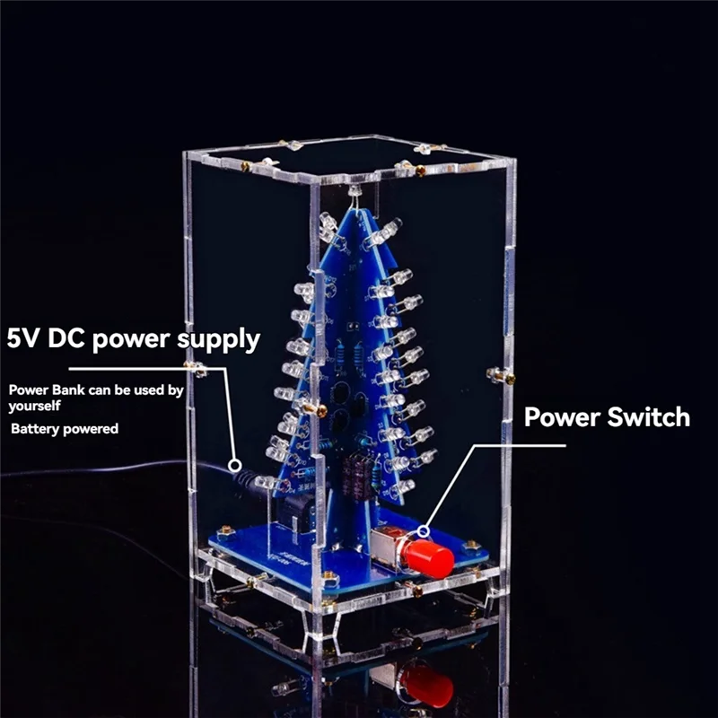 BNVN-RGB светодиодный мигающий набор для рождественской елки «сделай сам» + чехол для пайки электроники красочная 3D рождественская елка DIY комплект для практики пайки