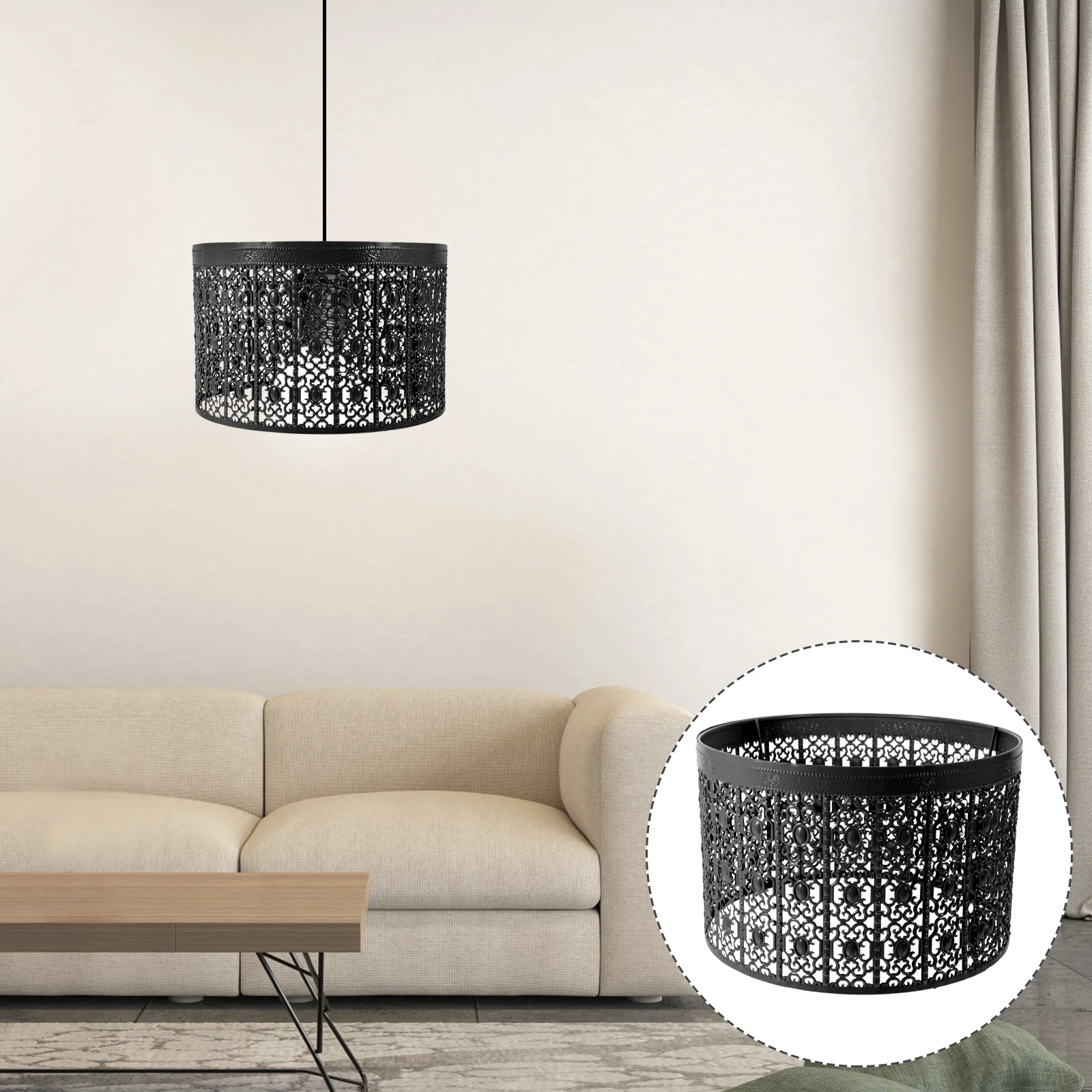 استبدال غطاء مصباح معدني مجوف لمصباح أرضي طاولة المكتب، غطاء خفيف على الطراز العتيق، صغير منقوش رائع #1