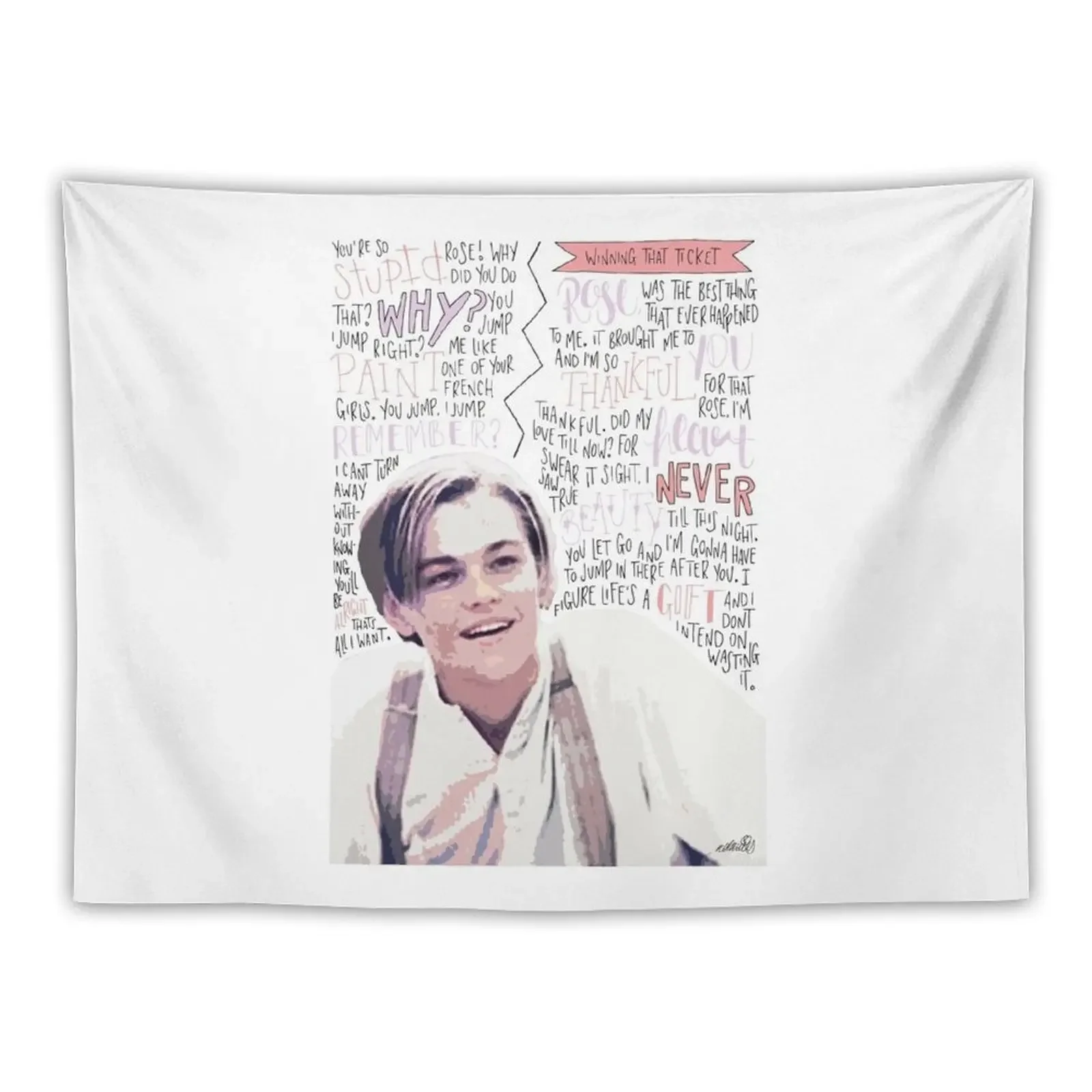 Leonardo DiCaprio / Jack Dawson Merch Tapestry Wall Carpet Aesthetic Home Decor Room Decoration Korean Style Tapestry