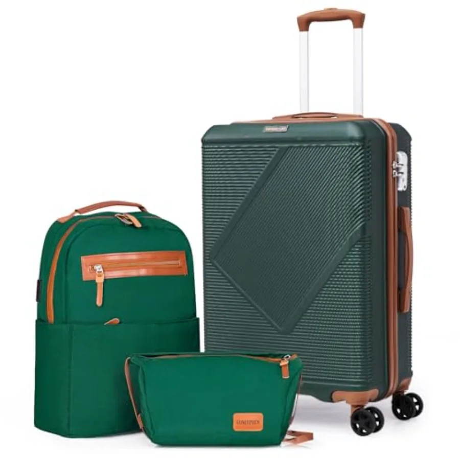 

Luggage Sets 3 Pcs, 20 Inch Carry On Suitcases With Spinner Wheels, Lightweight Travel Luggage With TSA Lock, ABS Hardshell Sui