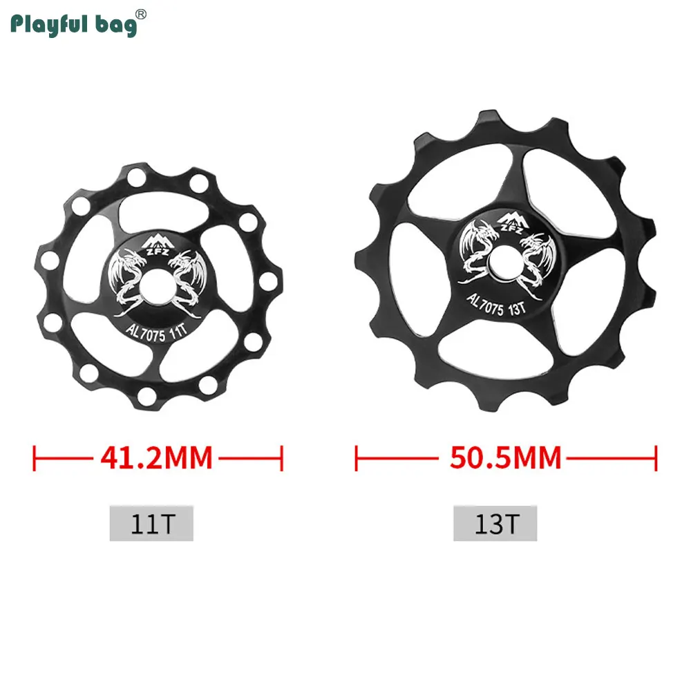 Bicycle Rear Derailleur Guide Wheel 11T/13T Aluminum Alloy Variable Speed Guide Wheel 8-speed/9-speed/10-speed bearings ATA19