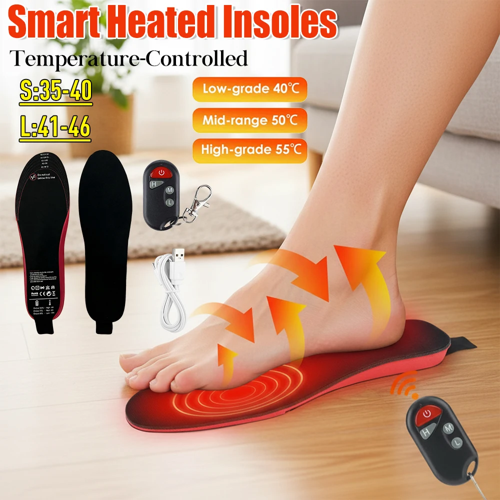 

Winter Electric Heated Insoles USB Heating Insoles Foot Warmer Thermal Shoes Sock Pad Heated Insoles Full Foot Fever Unisex