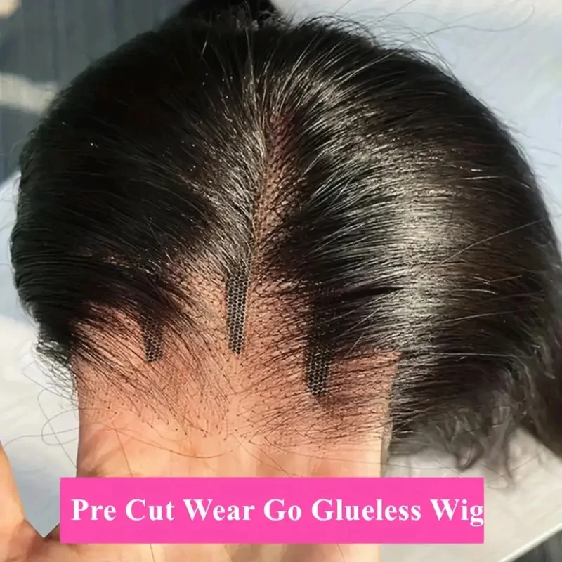 250% Put On And Go Silky Straight Glueless Wigs 5x6 Pre Cut HD Lace Front Wigs Pre Plucked Pre Bleached 3s Wear Bone Straight Human Hair Wigs For Beginner Friendly Throw And Go Straight Glueless Human Hair Lace Closure Wigs For Summer