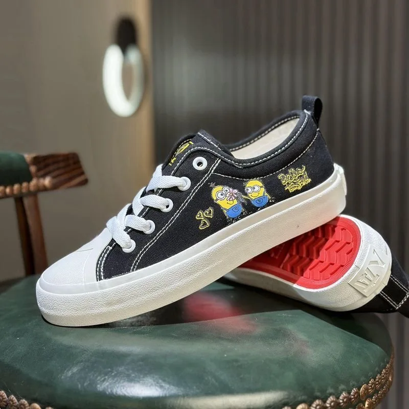 

Xiaohuangren co branded canvas shoes, versatile trendy cookie shoes, niche design casual shoes, new white shoes