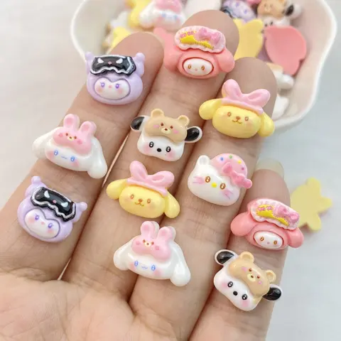 20 Stuks Nieuwe 미니 카와이 만화 Dier Katten, 강아지 Serie Hars Plakboek Diy Sieraden Kinderen Cadeau Haarspeld 액세서리