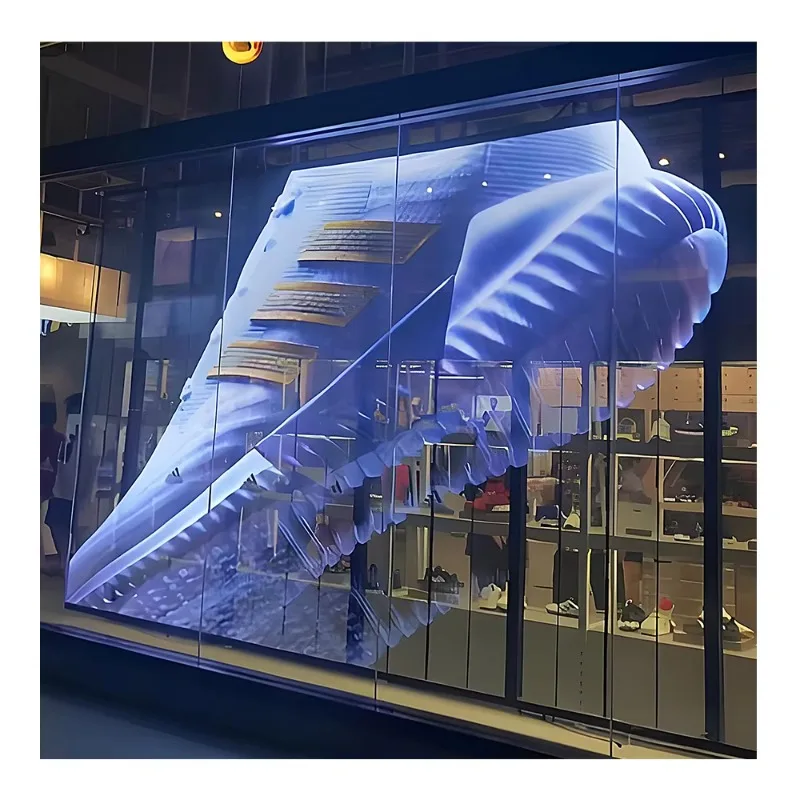 

High Transparency P3.91 Full Color Transparent Light Emitting Diode Display for Glass Window Walls and TV Advertising Displays