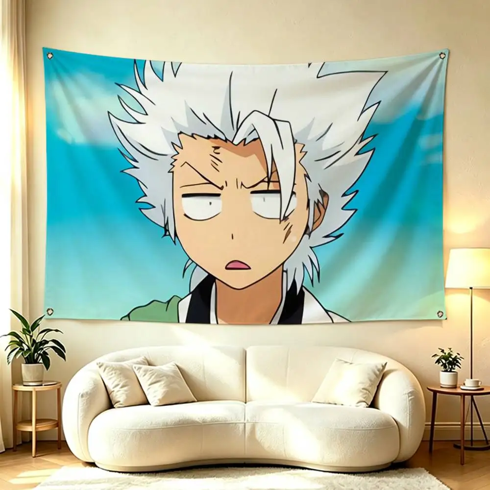 Anime B-Bleach Toshiro Hitsugaya Flags for Bedrooms Home Decor Items Outdoor Decors Garage Decoration Flaga