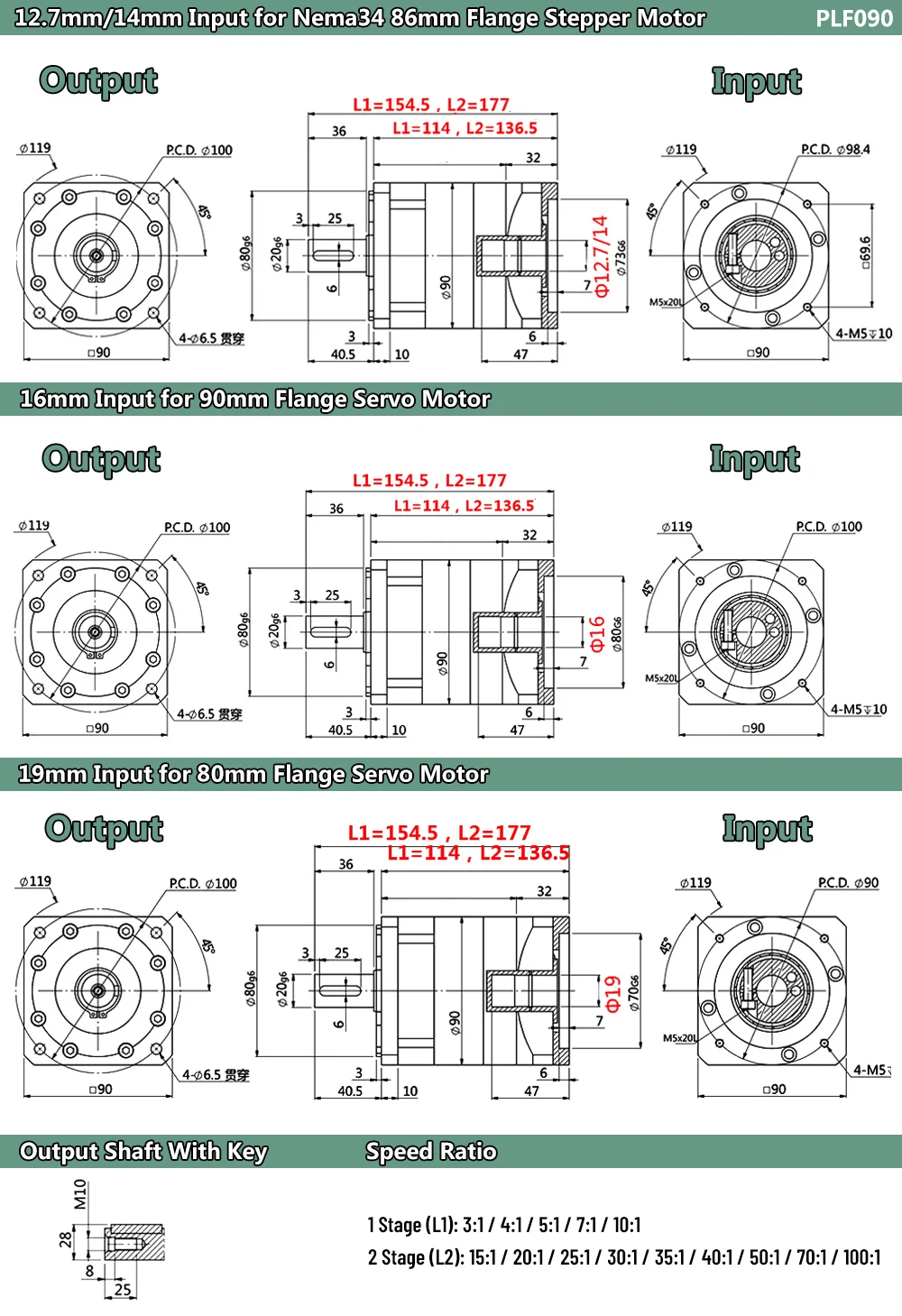 Imagem -02 - Motor Deslizante Planetário Caixa de Engrenagens 750w Servo Motor Redutor Step-down Redutor de Engrenagem de Redução para Robô Cnc Nema34