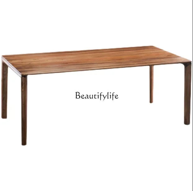 

FG40Nordic Simple Black Walnut Log Dining Table Rectangular Solid Wood Dining Table