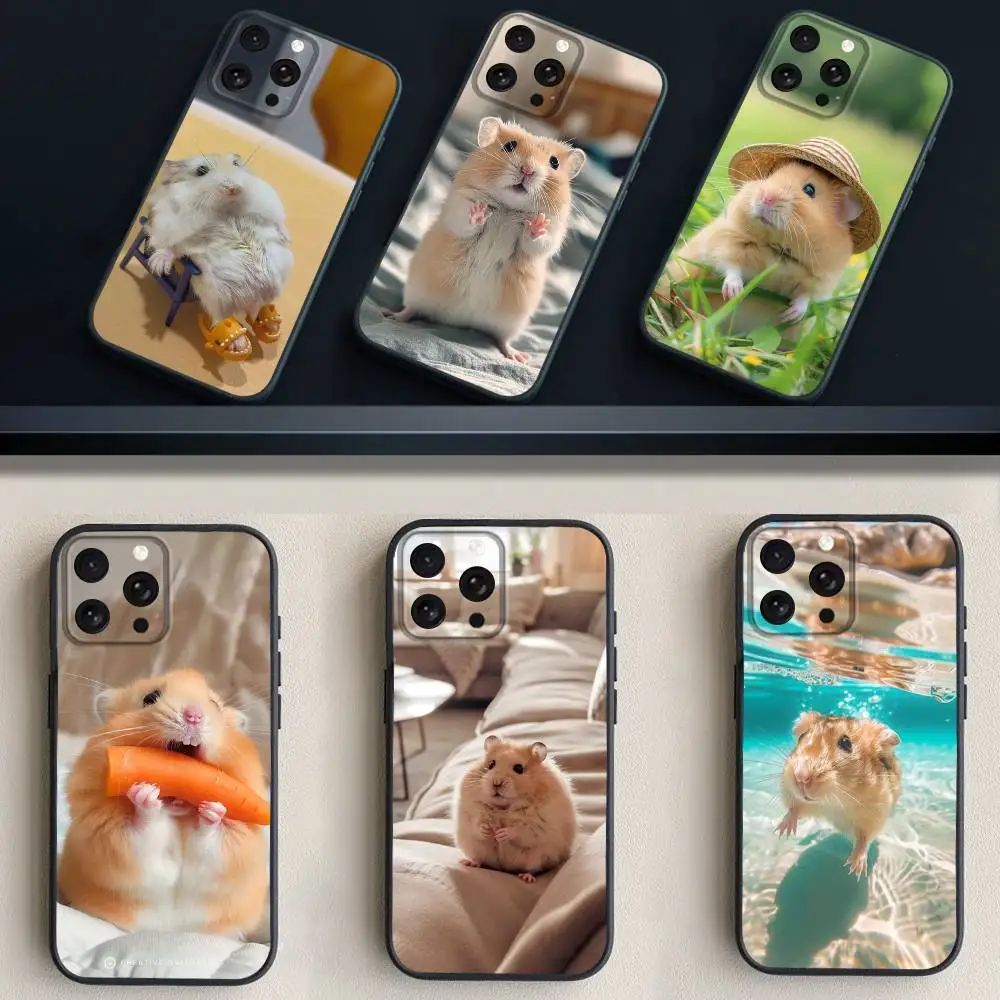 

Cute M-Mouse Rat Hamster Phone Case For iPhone 17,16,15,14,13,12,11 Plus,Pro Max,XS,X,XR,SE,Mini,8,7,Soft Silicone Black Cover