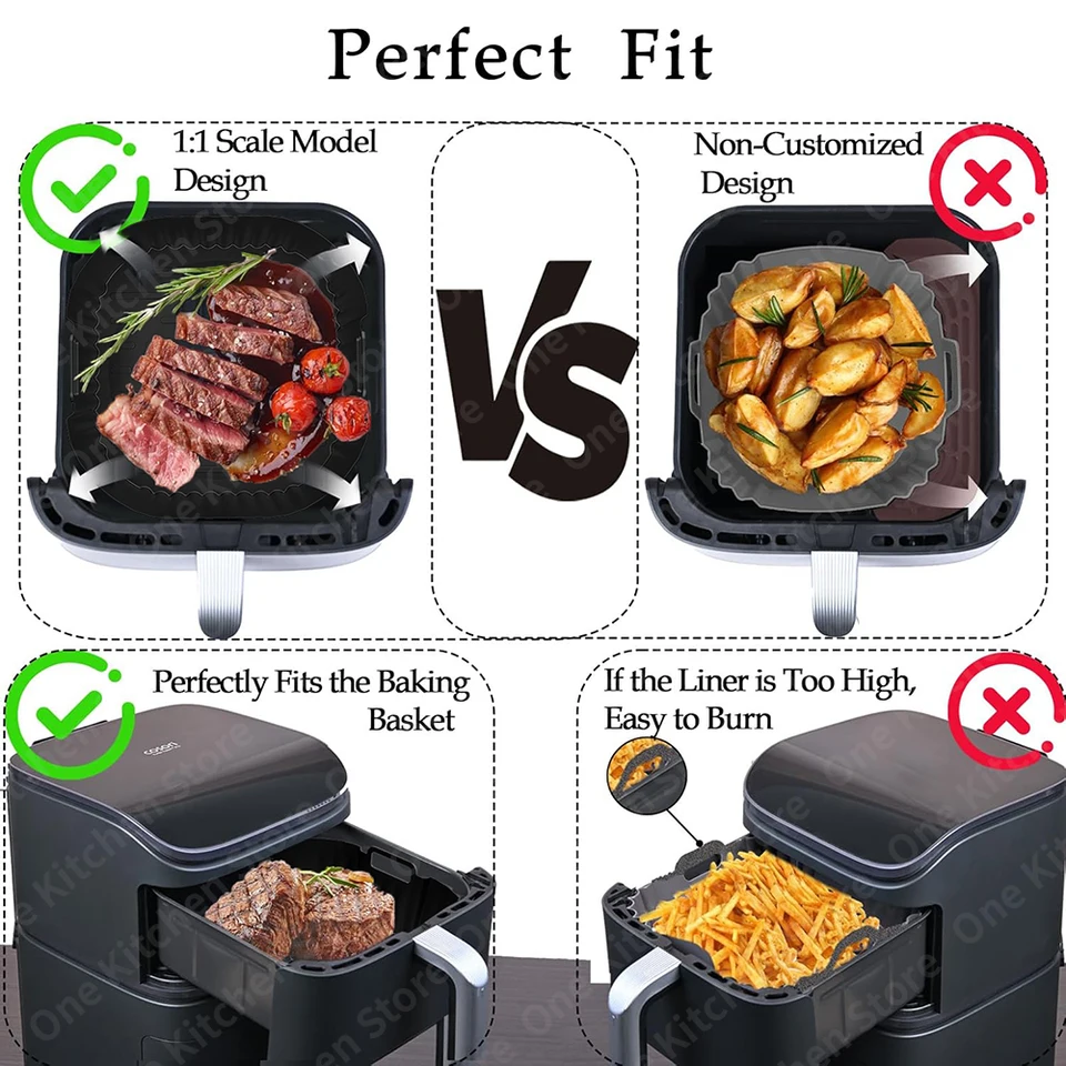 2pcs Silicone Moule Air, Accessoires Friteuse Fryer AntiadhéSive Liner, Panier Air Friteuse Silicone, pour Micro-Ondes, Moules à Gâteaux, Cuiseurs Vapeur 2pcs Silicone Moule Air, Accessoires Friteuse Fryer AntiadhéSive Liner, Panier Air Friteuse Silicone, pour Micro-Ondes, Moules à Gâteaux, Cuiseurs Vapeur