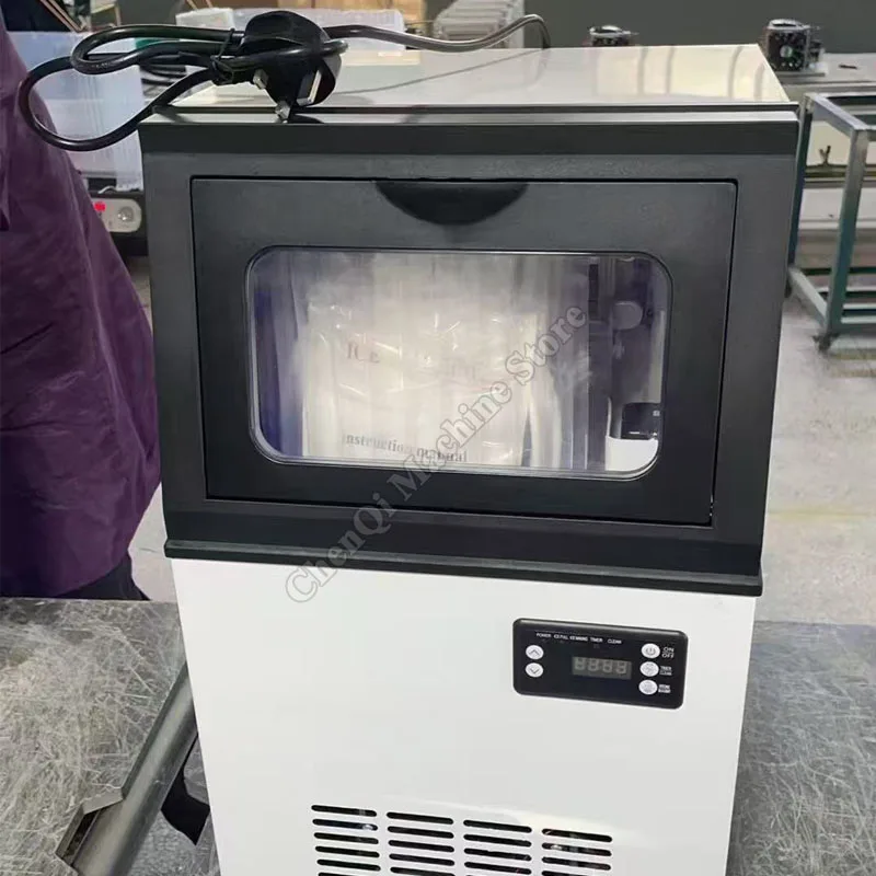 ماكينة صنع الثلج المربعة لمتجر شاي الحليب ماكينة صنع الثلج المربعة الذكية برميل مياه الصنبور ماكينة صنع الثلج ذات الاستخدام المزدوج