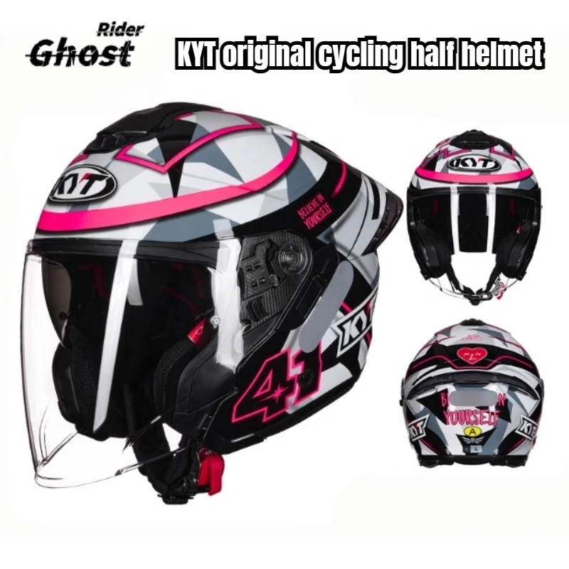 

Motorcycle Helmet Double Lens Summer 3/4 Open Face Moto Anti-glare Breathable Kask Electric Motobike Capacete Casco De KYT GP