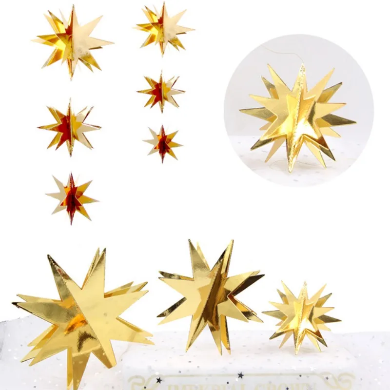 Gold Graduation Twinkle Star Papiergirlanden Geburtstagsparty Dekorationen Galaxy Planet Star Banner Hang Star Babyparty Luftschlangen – Detail 5