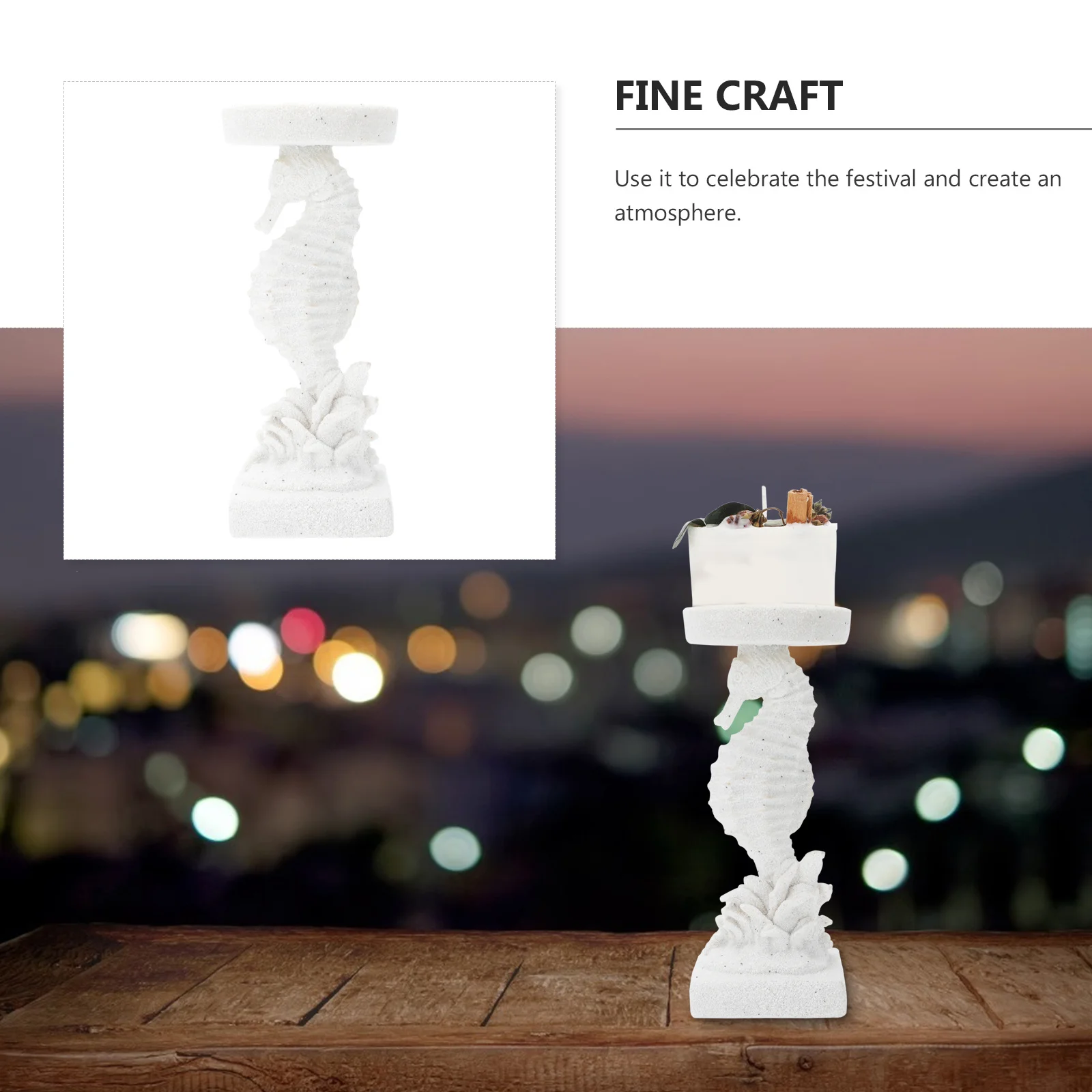 

1Pcs Resin Candleholder Simulation Dinas Decorative Candlestick for Home Wedding Party Decoration Ocean Elements Stylish Desktop