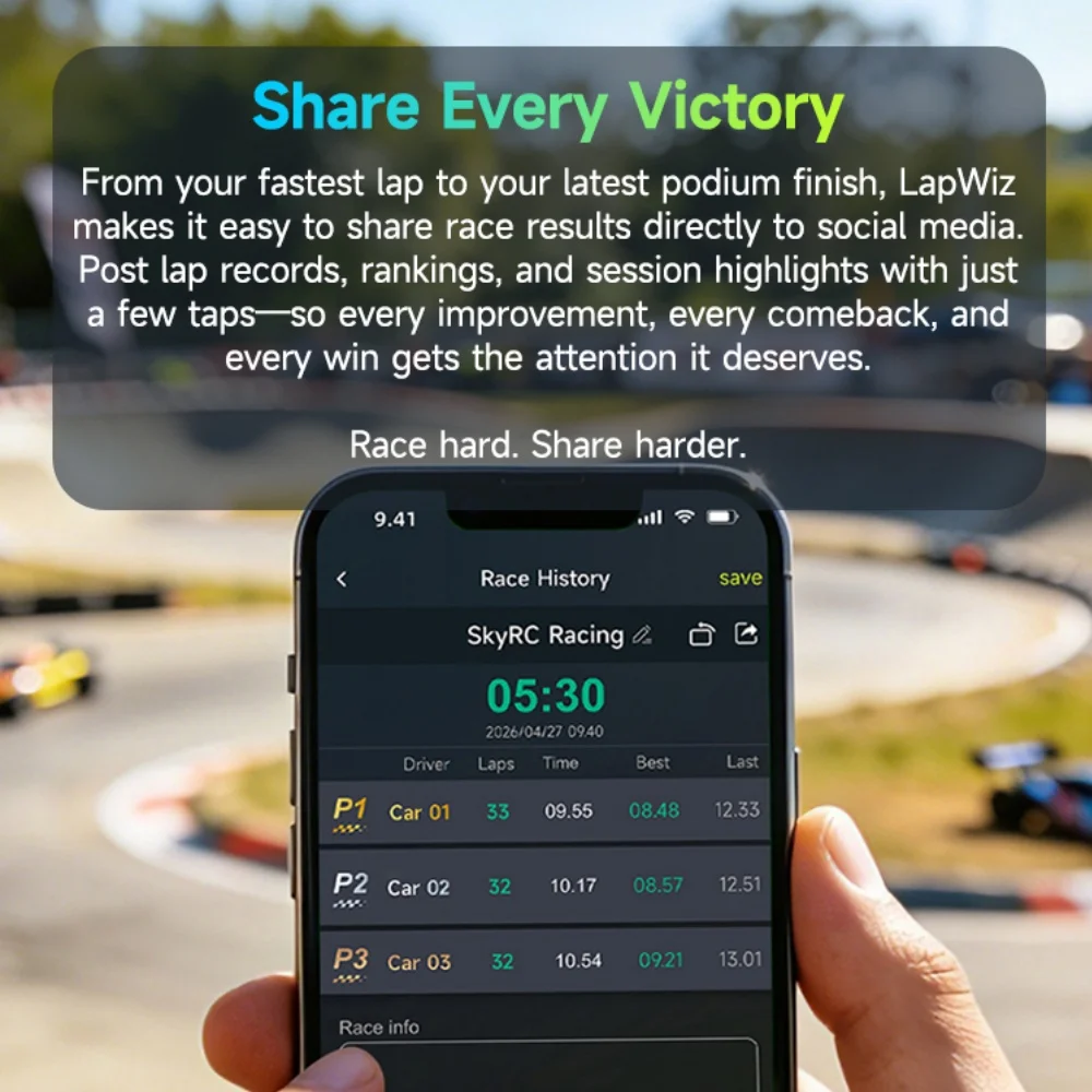 SKYRC LapWiz Professioneller IR RC Lap-Timer mit Multi-Car-ID-Management, Screen-Cast, Sprachansage und OTA-Upgrade für Mini-Z 1/10 RC-Rennen – Detail 20