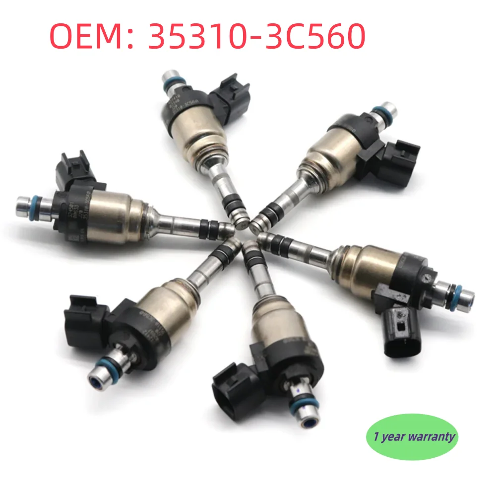 

6pc 35310-3C560 Fuel Injectors Nozzle Fit For Hyundai Azera Genesis Santa Fe Kia Cadenza K900 Sedona Sorento 3.3L 3.8L 11-18