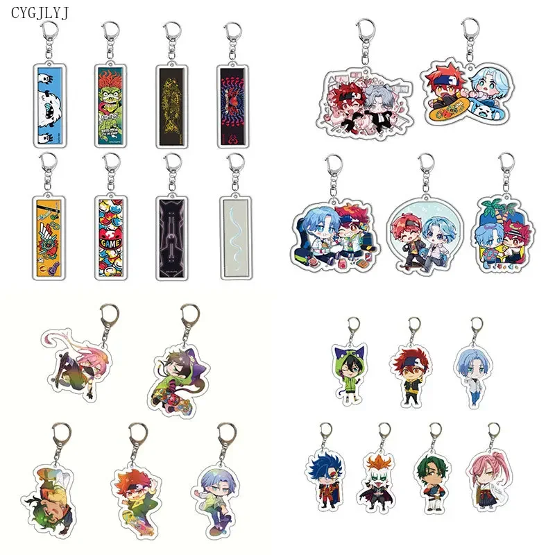 20pcs The SK8 The Infinity Cartoon Figure Acrylic Key Ring Cherry Blossom Hasegawa Langa Bag Pendant Chaveio Jewelry Wholesale