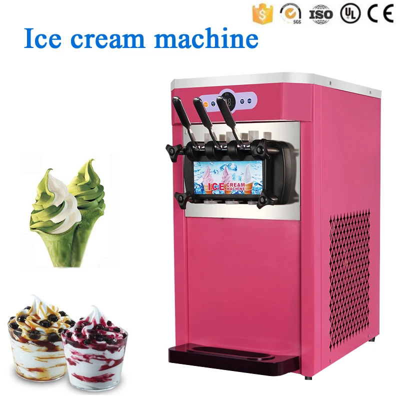 

Commercial Soft Ice Cream Machine 3 Flavors 16-18L/H Ice Cream Soft Serve Maker 60HZ Lcd Panel One-click Cleaning