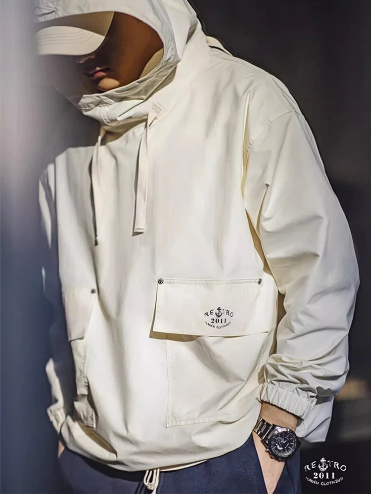 

Мужская ветрозащитная толстовка Maden American Style для активного отдыха, весна-осень, повседневная, свободного кроя, из полиэстера