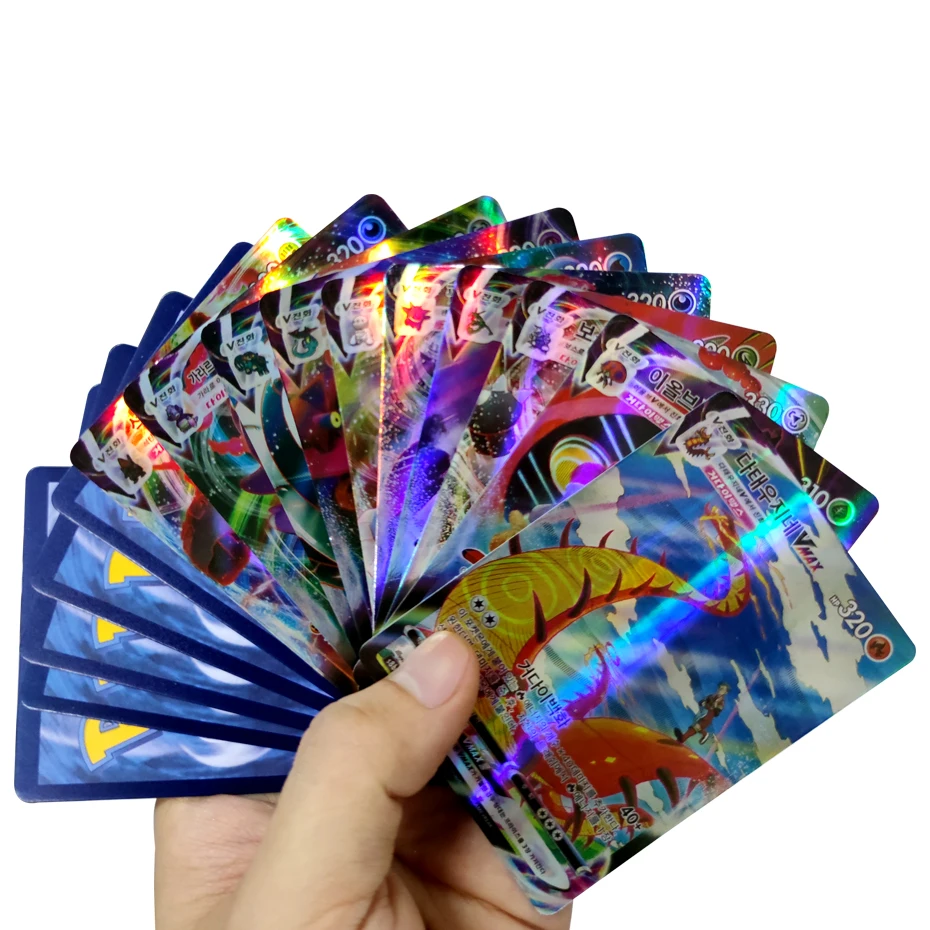 Cartas Pokémon Coreanas em Vstar, Vmax, GX, CSR Limitada, Arco-íris Brilhante, Arceus, Pikachu, Charizard, Cartas Holográficas, Presente Infantil