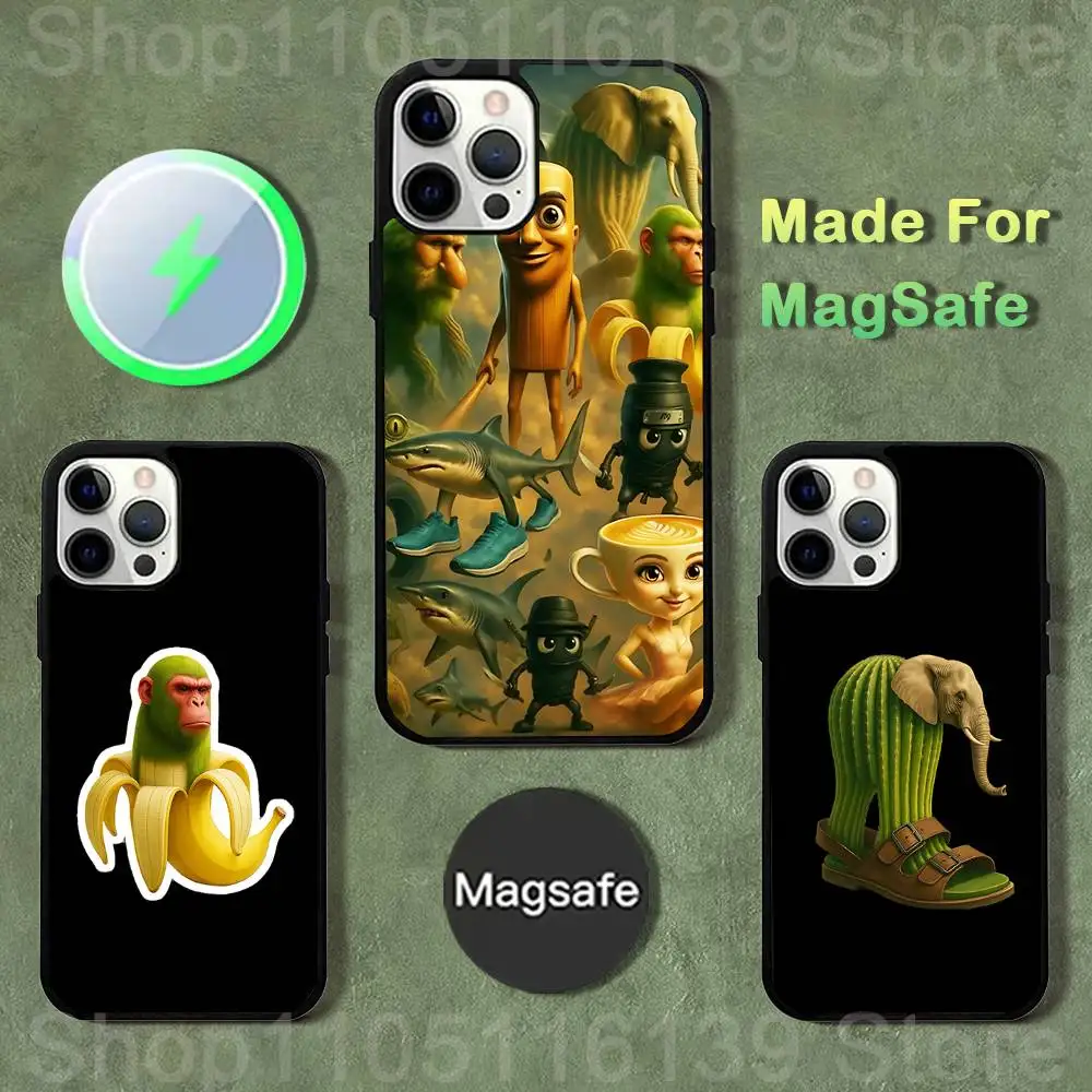 

Чехол для телефона B-Brainrot Tralalero для iPhone 17,16,15,14,13,12,11,Pro,Max,Plus,Mini,SE4,E с магнитной беспроводной зарядкой Magsafe